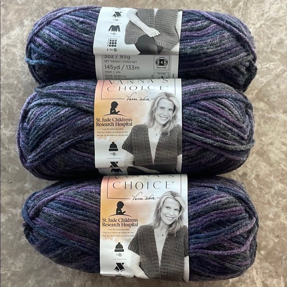 Vannas Choice Yarn - Purple and Gray